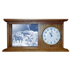Homecoming Horses Horse Art Etched Mirror Mantle Clock