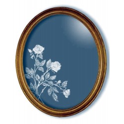 Rose Floral Art Etched Oval Mirrors