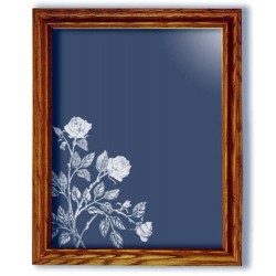 Rose Floral Art Etched Rectangular Mirrors