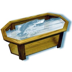 Backwater Bass Fishing Art Etched Octagon Coffee Table