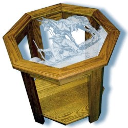 Mountain Man and Mule Western Art Etched Octagon End Table