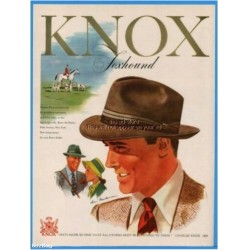 1947 Knox Hatter Fifth Ave New York City Fedora Men's Womens Hat Fashion Ad