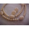Demi Necklace & Matching Post Earrings Creamy White Retro