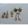 (4) Different Pair Pierced Dangle HEART Earrings Retro